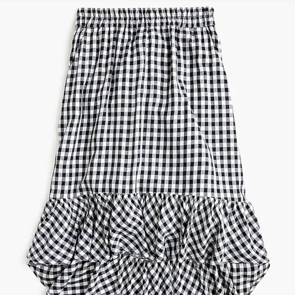 J. Crew Pull-On Gingham Flounce Midi Skirt Size XXL - Picture 1 of 1